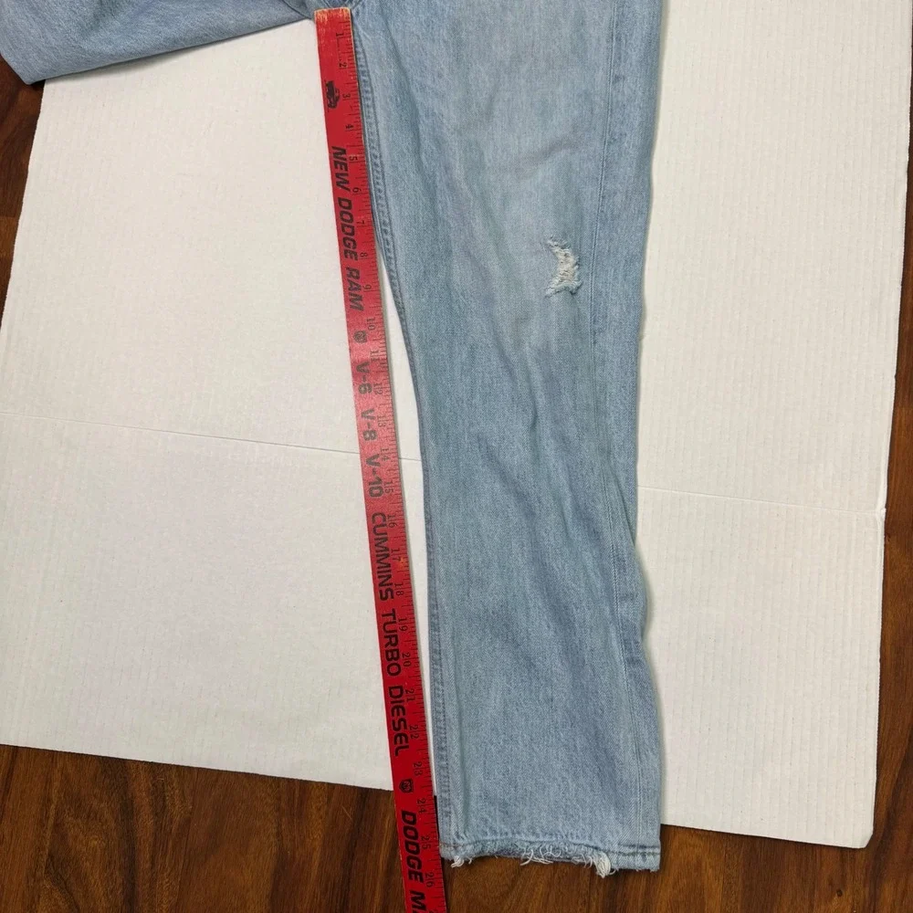 Agolde Riley Crop High Rise Straight Jeans Women's Size 26 Distressed - Picture 7 of 8